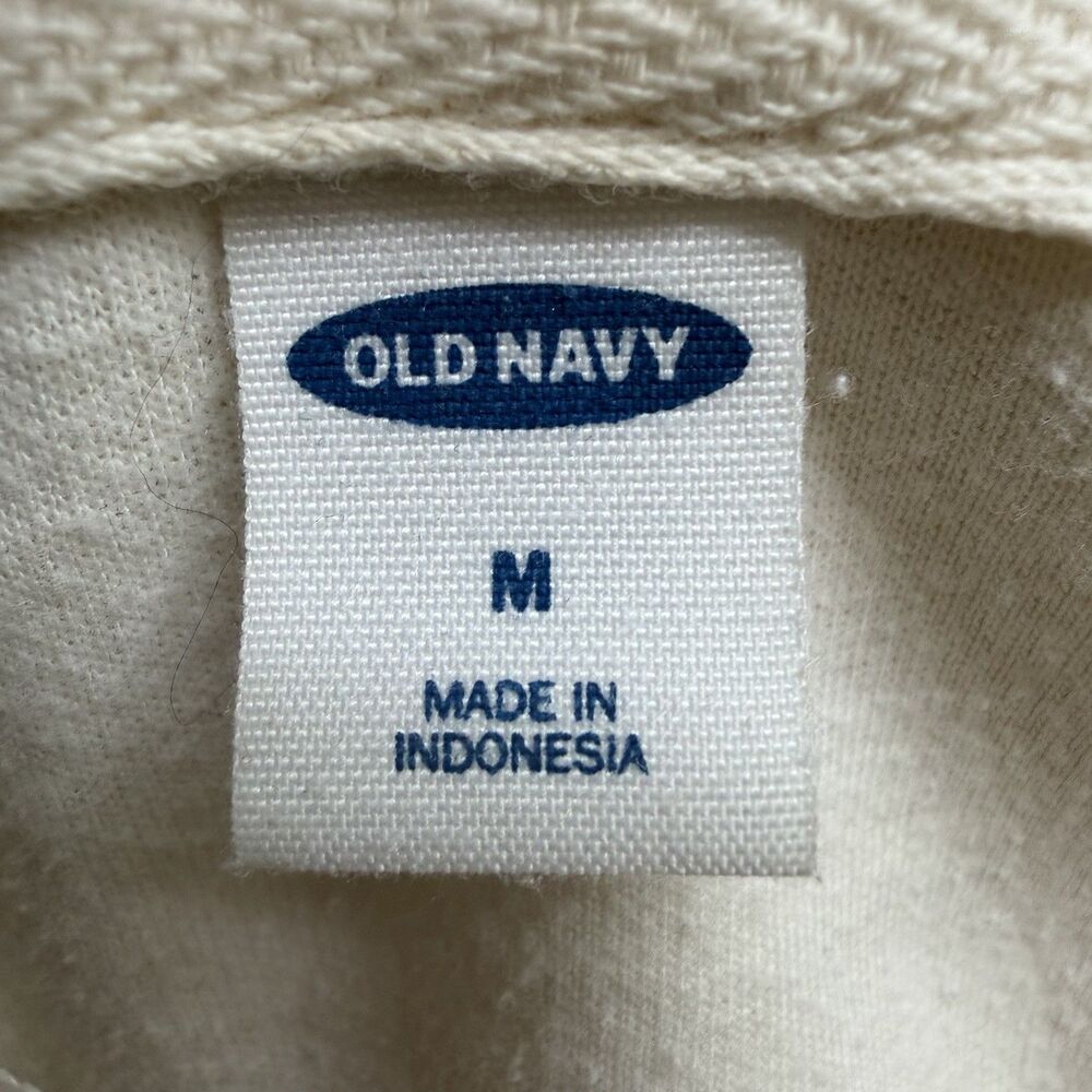 Old Navy Women's M Off White Lightweight Full Zip Hoodie Jacket Cotton Blend - Picture 7 of 7